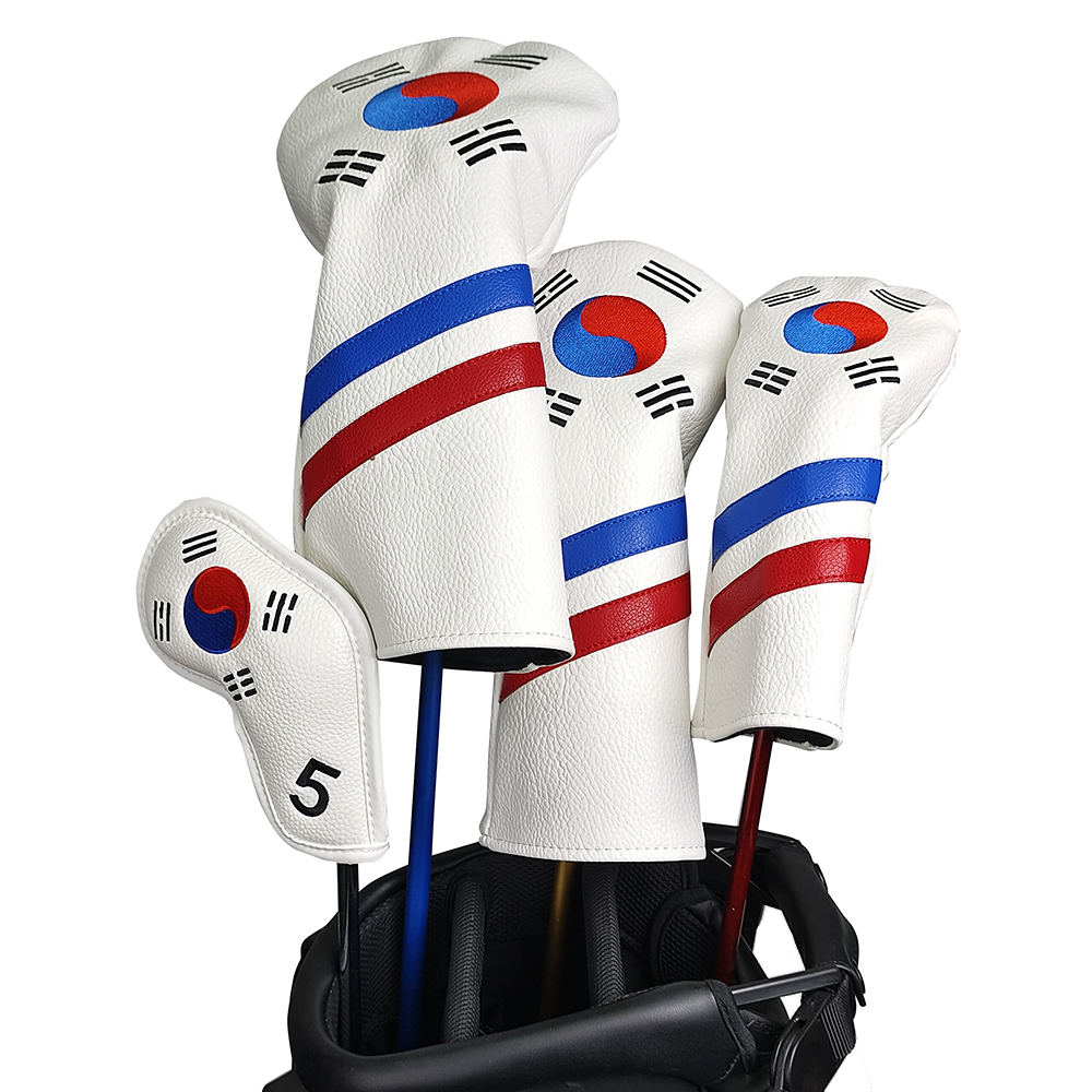 Golf Equipment Suppliers - 韓国愛国ゴルフヘッドカバーセット - ユニークなデザインのアイアン、ドライバー、フェアウェイ、ハイブリッドクラブ用ヘッドカバー